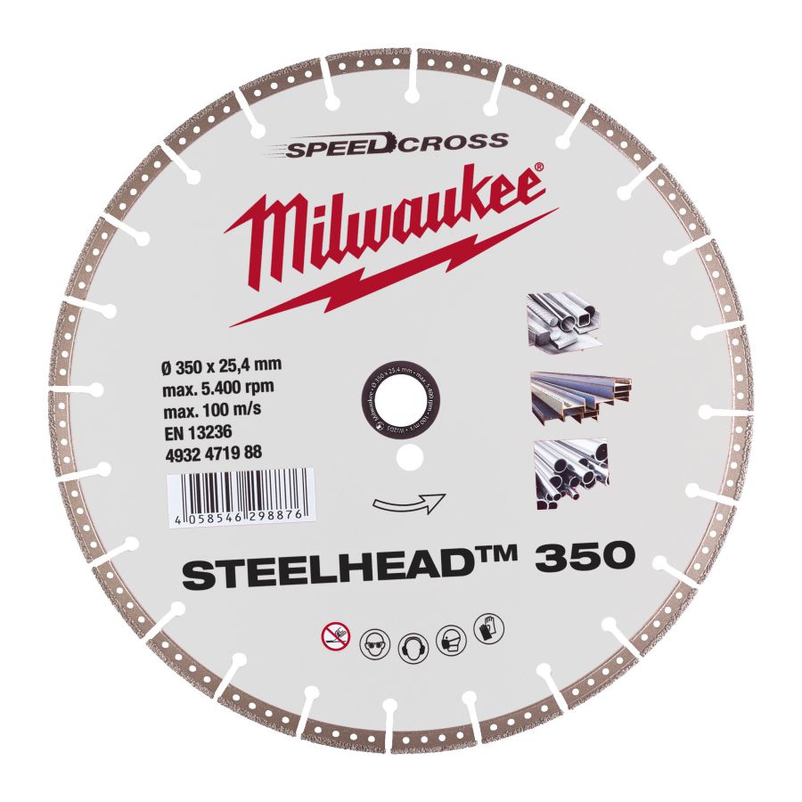 Diamanttrennscheibe DH STEELHEAD 350 mm für Stahl, Edelstahl und Beton - 1 Stück
